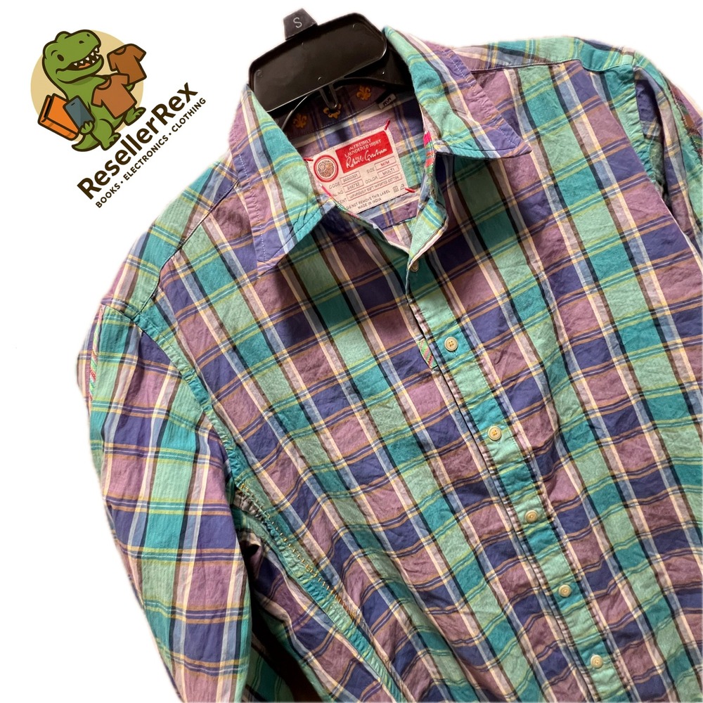 Robert Graham Button Down Shirt Mens Medium M Multi Plaid‎ Long Sleeve Cotton